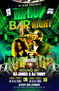 Green Hip Hop DJ Night Boulevardzeitung Template