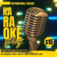 Green Neon Karaoke Party Pos Instagram Instagram-Beitrag template