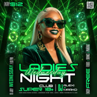 Green Neon Ladies Night Club Event Instagram Post Video template
