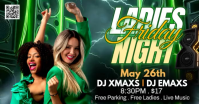 Green Neon Ladies Night Event Facebook Shared Image Video template
