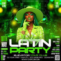 Green Latin Party Kvadrat Template