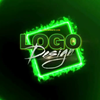 Green Neon Logo Design Logo Video โลโก้ template