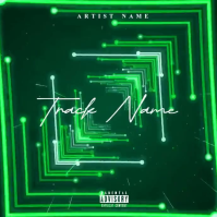Green Neon Music Album Cover Album Cover Video Pochette d'album template