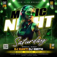 Green Night Music Event Instagram-opslag Template