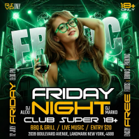 Green Neon Nightclub Event Instagram Post Video Iphosti le-Instagram template