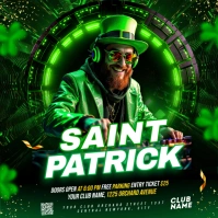 Green Neon Saint Patrick Instagram Post Instagram-opslag template