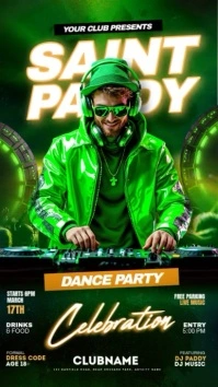 Green Neon Saint Patrick Instagram Story template