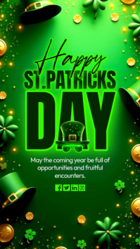 Green Neon St. Patrick's Day Instagram Story Instagram-Story template