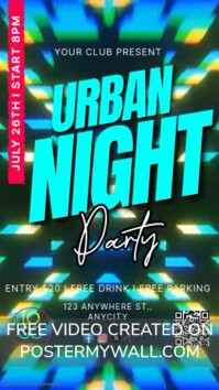 Green Neon Urban Night Party Reel Instagram template