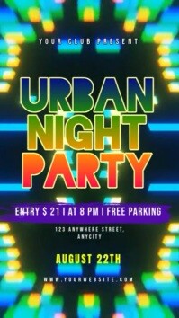 Green Neon Urban Night Party Reel Instagram template