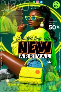 Green  New Arrival  Poster template