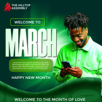 Green New Month Celebration Square template