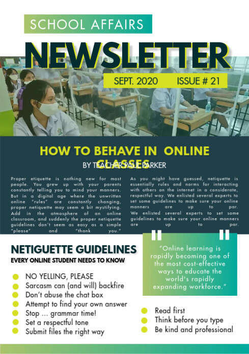 Copy of Green Newsletter Custom Newsletter Template | PosterMyWall