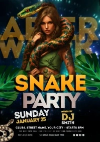 Green Night Party Video A5 template