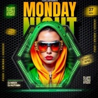 Preto Monday Night Club Event Kwadrat Template