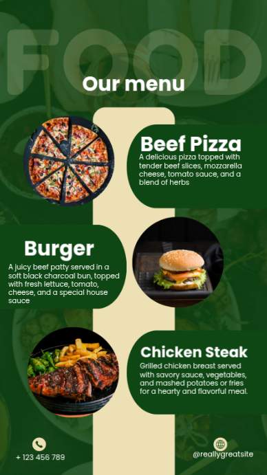 Restaurant Menu Facebook Story Template | PosterMyWall