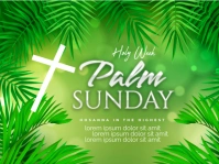 Green  Palm Sunday , Holy Week Flyer Yard Sign Rótulo de jardín template