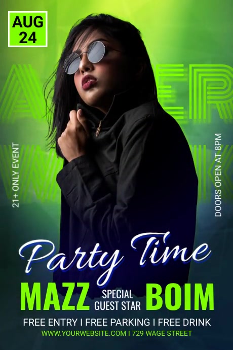 Green Party Poster template