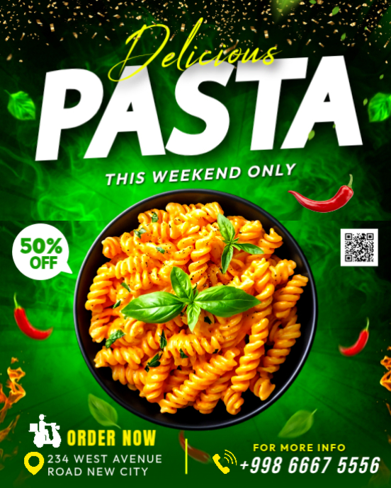 Pasta Promotion Template | PosterMyWall