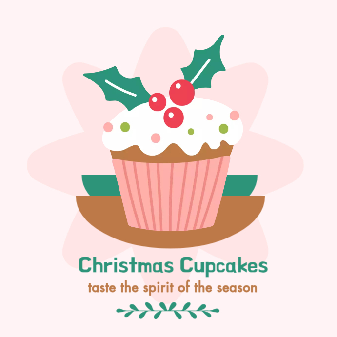 Pastel Christmas Cupcakes Design