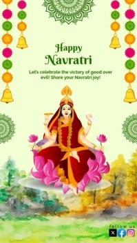 Green Pastel Happy Navratri Story / Reel Instagram Tiktok Instagram Story template