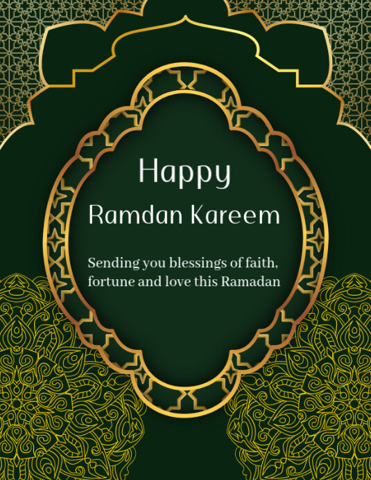 Green Pastel Happy Ramadan Al Mubarak Best Wishes Flyer Template ...