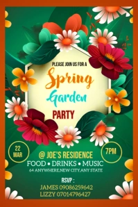Green Pastel Spring Party Flyer  Pinterest Graphic template
