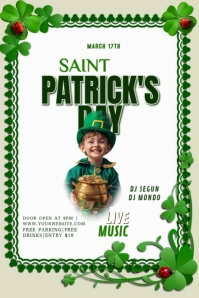 Green Pastel St. Patrick Invitation  Banner 4' × 6' template