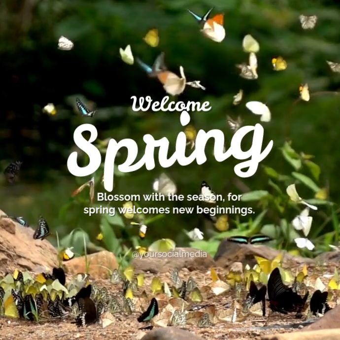 Plantilla de Green Pastel Welcome Spring Instagram Post | PosterMyWall