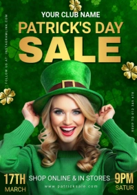 Green Patrick's Day Sale A1 template