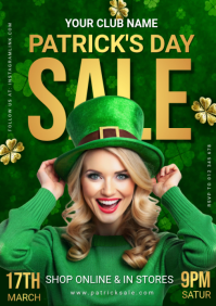 Green St. Patrick's Day Sale A1 Template