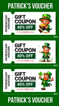 Green Patrick's Day Voucher Instagram Story template