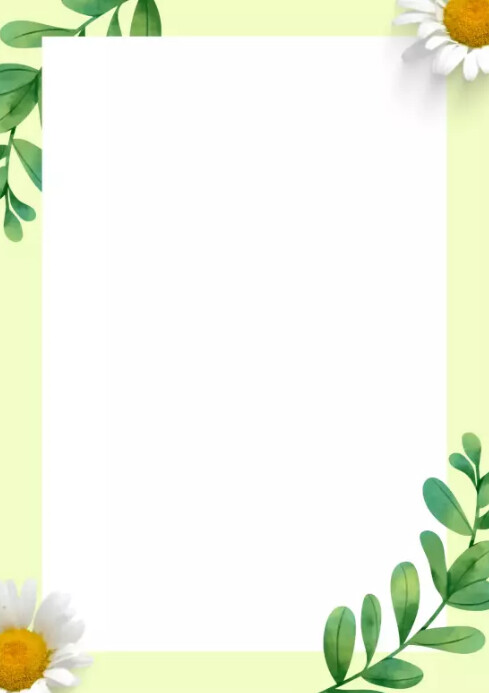 Green pattern floral paper border template | PosterMyWall