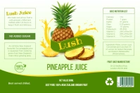 Green pineapple juice bottle label template