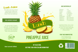 Green pineapple juice bottle label Tatak template
