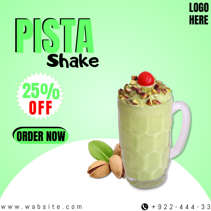 Copy of Green Pista Milk Shake Flyer Instagram Post | PosterMyWall