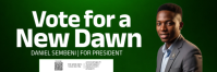 Green  Political Campaign Banner 2' × 6' template