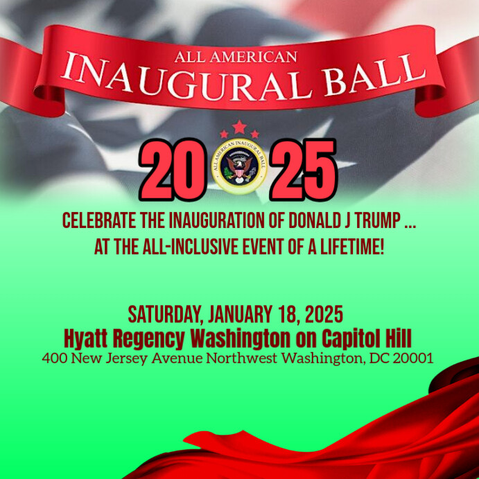 Green Professional All American Inaugural Ball 2025 Instagram Post ...