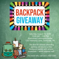 Green Professional Backpack Giveaway A4 Instagram Post template