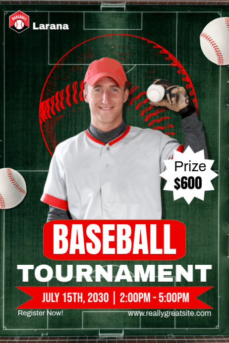 Green Professional Baseball Tournament Template | PosterMyWall