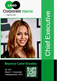 Green Professional Business Id Card A4 template