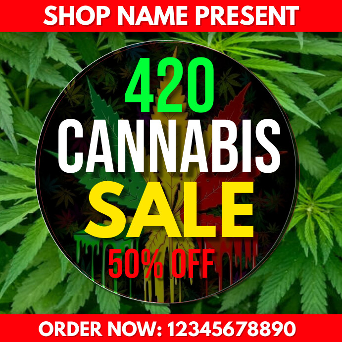 Green Professional Cannabis Sale Flyer, Canna Template | PosterMyWall