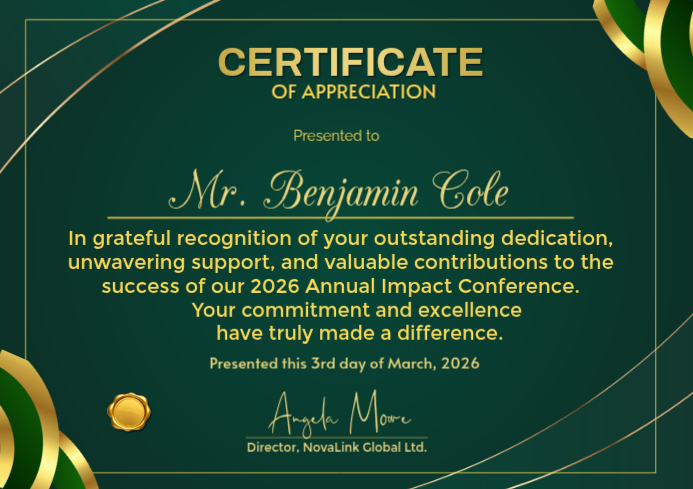 Green Professional Certificate Of Appreciation A4 Template | PosterMyWall