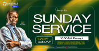 Green Professional Church Service Facebook Shared Image delt Facebook-billede template