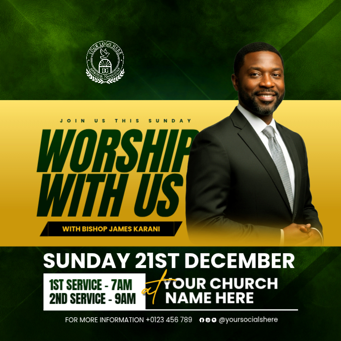 Copy of Green Professional Church Sunday Worship Service Instagram Post ...