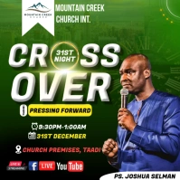 Green Professional Cross Over Church Flyer Square (1:1) template