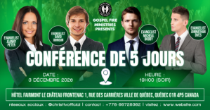 Green Professional Crusade Template In French | Conférence de 5 Jours Gospel Crusade Facebook begivenhed cover