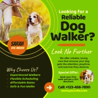 Green Professional Dog Walker Instagram Post template