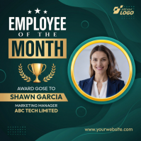 Green Professional Employee of the Month Square Quadrat (1:1) template