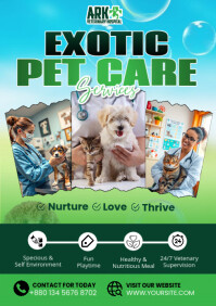 Green Professional Exotic Pet Care A5 template